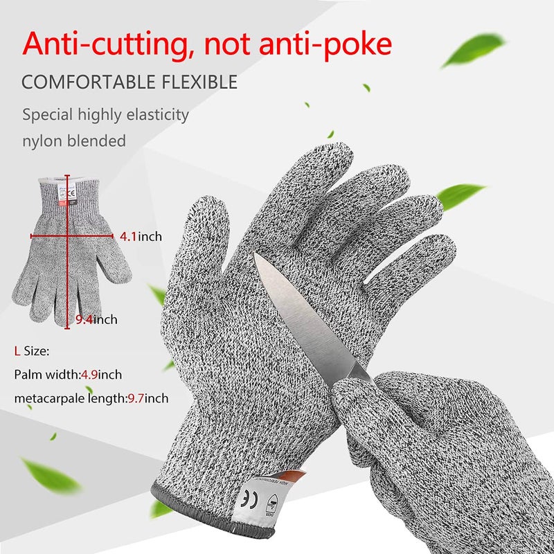 SPEENSUN Oyster Shucking Knife,Oyster Shucker,2 Set Sturdy Sharpness Oyster Knife With Comfort Wood-handle,Oyster Shucking Kit With 1 Pairs Of Level 5 Protection Cut-resistant Gloves(L) For Oyster Clam - Image 3