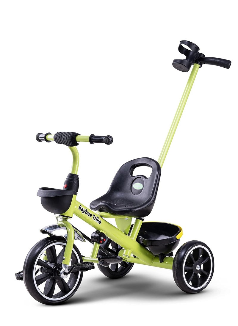 BAYBEE Baybee 2 In 1 Hero Baby Tricycle For Kids  Smart Plug And Play Kids Tricycle Cycle With Parental Push Handle & Storage Baskets Baby Tricycle Cycle For Kids 2 To 5 Years Boy Girl Green  - Image 1