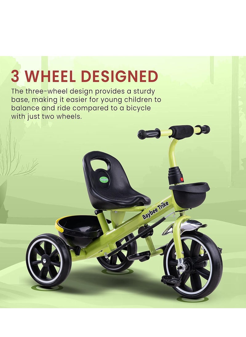 BAYBEE Baybee 2 In 1 Hero Baby Tricycle For Kids  Smart Plug And Play Kids Tricycle Cycle With Parental Push Handle & Storage Baskets Baby Tricycle Cycle For Kids 2 To 5 Years Boy Girl Green  - Image 5