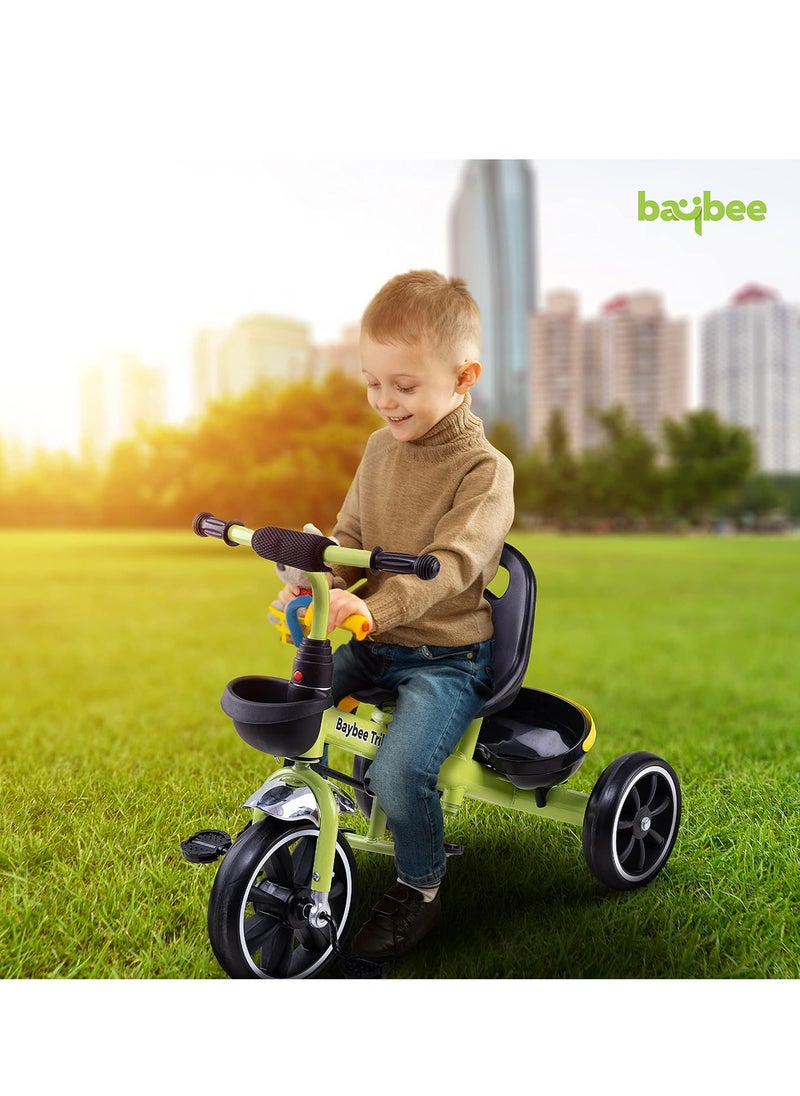 BAYBEE Baybee 2 In 1 Hero Baby Tricycle For Kids  Smart Plug And Play Kids Tricycle Cycle With Parental Push Handle & Storage Baskets Baby Tricycle Cycle For Kids 2 To 5 Years Boy Girl Green  - Image 2