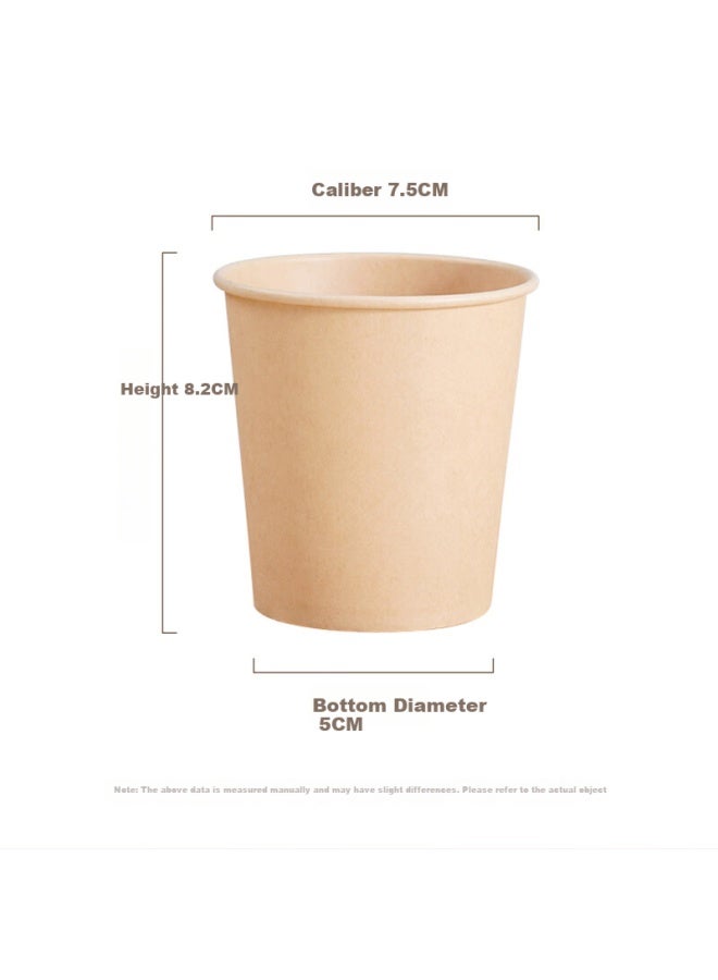 Star Square Xingfang Disposable Cups, Thickened Natural Bamboo Fiber Paper Cups, Water Cups, Milk Tea Cups, Coffee Cups, 300 Pieces - Image 2