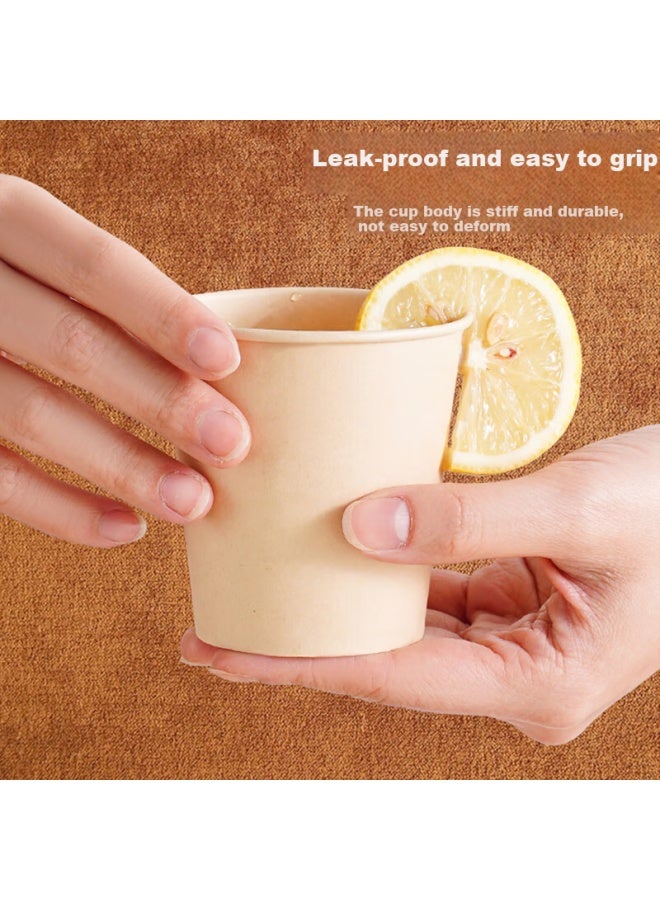 Star Square Xingfang Disposable Cups, Thickened Natural Bamboo Fiber Paper Cups, Water Cups, Milk Tea Cups, Coffee Cups, 300 Pieces - Image 5