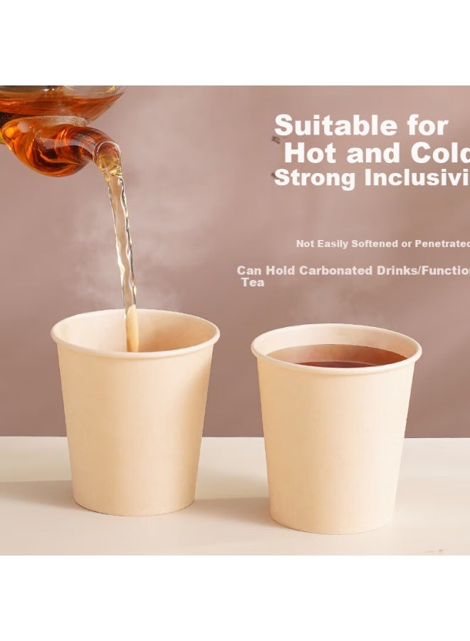 Star Square Xingfang Disposable Cups, Thickened Natural Bamboo Fiber Paper Cups, Water Cups, Milk Tea Cups, Coffee Cups, 300 Pieces - Image 4
