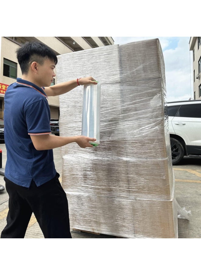 Stretch Wrap 19.5" x 1000 Feet 80 Gauge Industrial Strength with Plastic Handle, Plastic Pallet Supplies Durable Self-Adhering for Packing, Moving, Heavy Duty Shrink Film Rolls (2) - Image 3