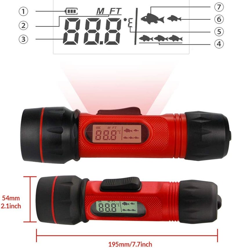 windforgecraft Handheld Depth Ice Fish Finder - with Digital Display - Transducer Sensor Sonar - 90m Range - Suitable for Winter ICE Fishing Gear Rivers Lakes or Sea - Image 2