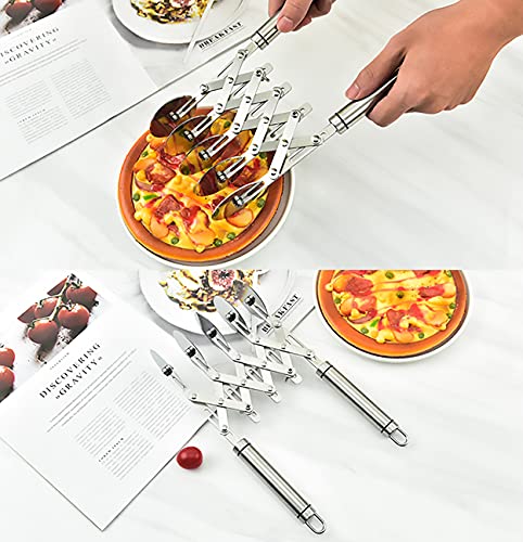 Dadamong 5 Wheel Pastry Cutter with Handle, Stainless Steel Adjustable Pizza Slicer Multi-Round Dough Cutter Roller, Fondant Ribbon Cutter, Pasta Maker, Noodle Cutter, Ravioli Cutter Wheel - Image 2