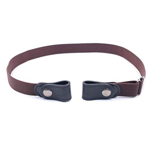 Toxen Invisible Buckle-less Jeans Belt with Ring Adjustable Buckle Free Waist Belt Elastic Belt for Jeans Pants Skirts Women or Men (BROWN) - Image 3