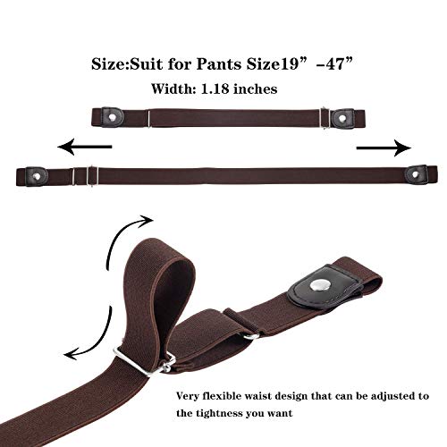 Toxen Invisible Buckle-less Jeans Belt with Ring Adjustable Buckle Free Waist Belt Elastic Belt for Jeans Pants Skirts Women or Men (BROWN) - Image 4