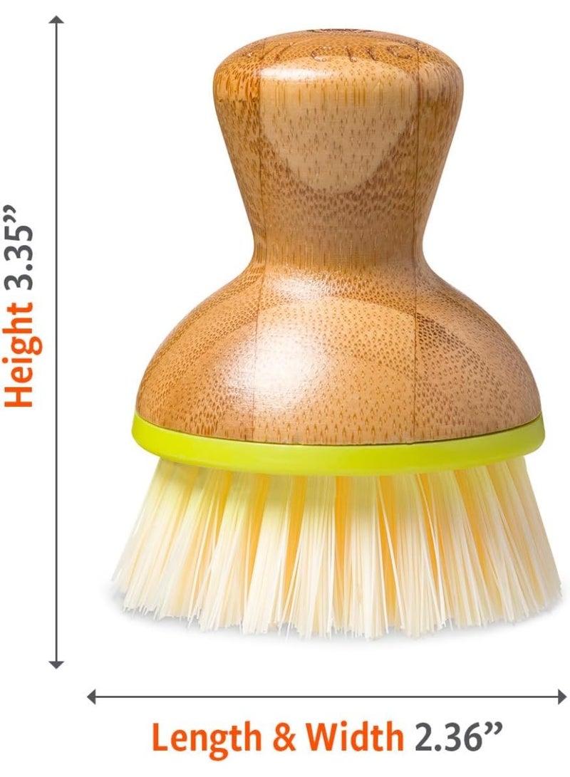 Full Circle Bubble Up Bamboo Dish Brush â€“ Family Safe, Formaldehyde-Freeâ€“Ergonomic Palm Scrubber with Handle for Kitchen Cleaning, Dish Scrub Brush for Nonstick, Cast Iron & Sink, Green - Image 2