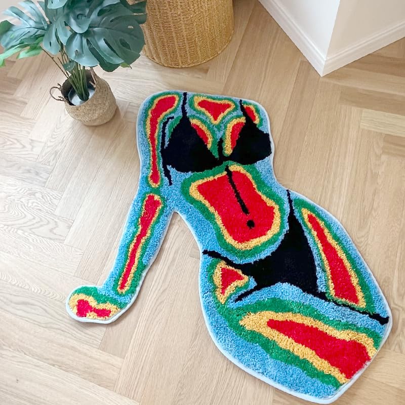 LAKEA Handmade Female Body Rug Shape Tufted Carpet Plush Fluffy Soft Multiple Color Home Decor Living Room Bedroom Room Aesthetic (34.6X31.5 Inch) - Image 4