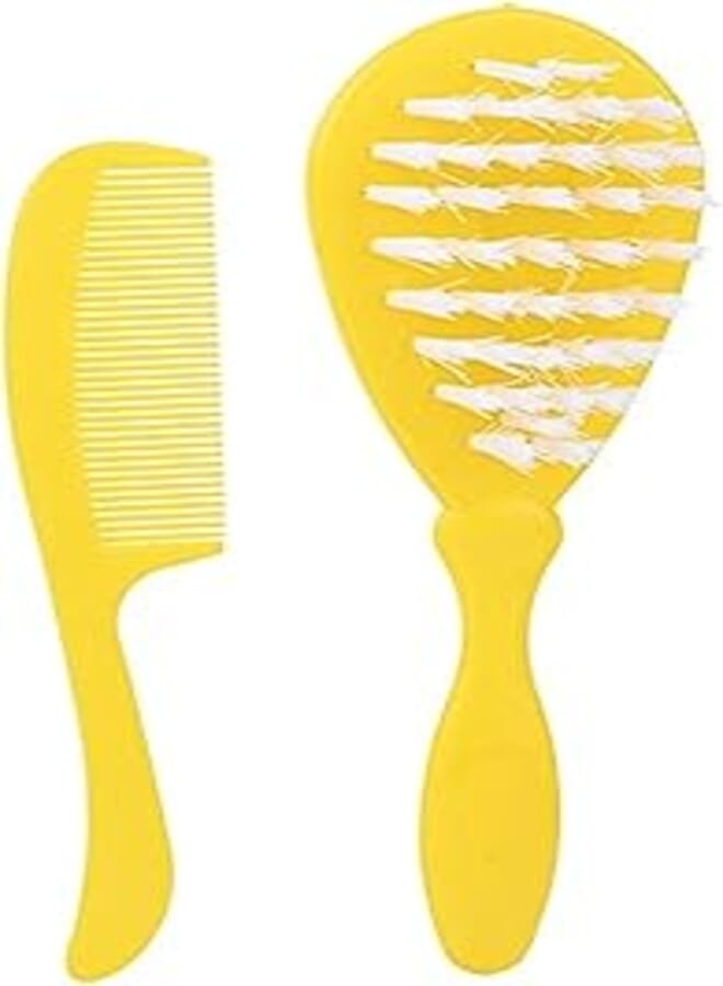 Bob Toon Baby Comb and Brush Set - Yellow