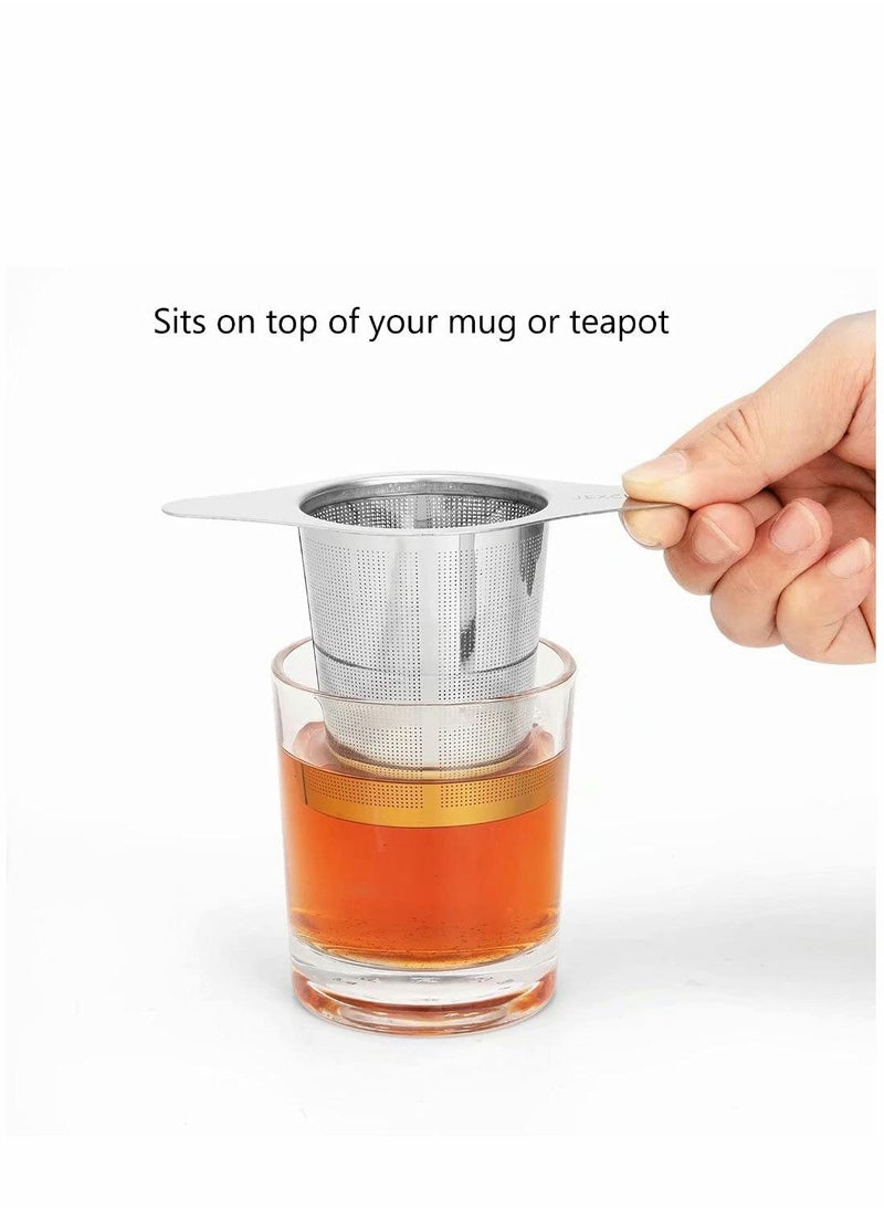 SYOSI Stainless Steel Tea Infuser, Premium Tea Strainer with Two Handles & Large Capacity for Loose Tea Leaf, Classic Metal Mesh Tea Filter for Cups, Mugs, Teapots  - Image 2