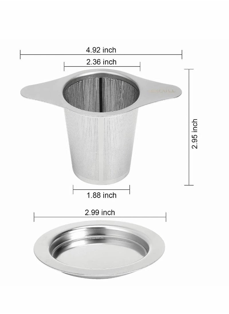 SYOSI Stainless Steel Tea Infuser, Premium Tea Strainer with Two Handles & Large Capacity for Loose Tea Leaf, Classic Metal Mesh Tea Filter for Cups, Mugs, Teapots  - Image 4
