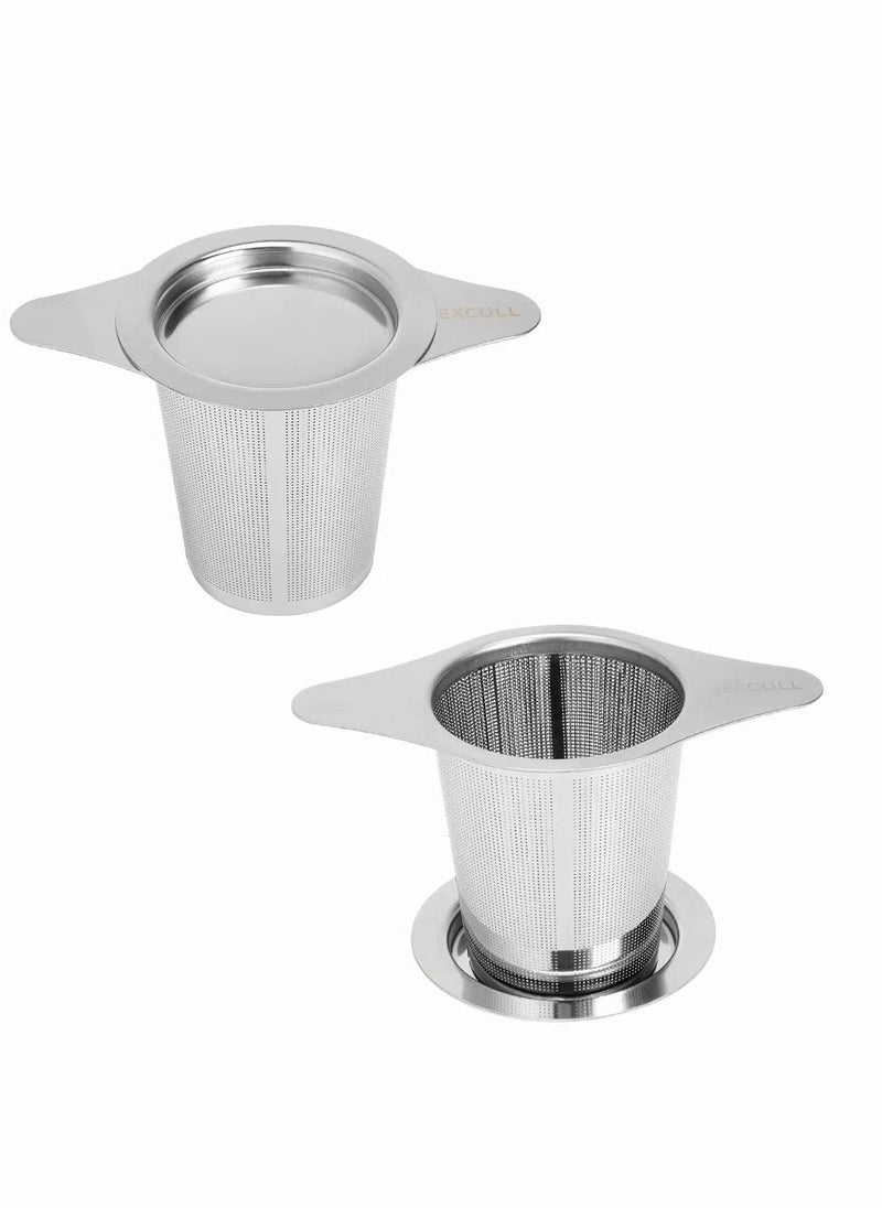 SYOSI Stainless Steel Tea Infuser, Premium Tea Strainer with Two Handles & Large Capacity for Loose Tea Leaf, Classic Metal Mesh Tea Filter for Cups, Mugs, Teapots  - Image 1