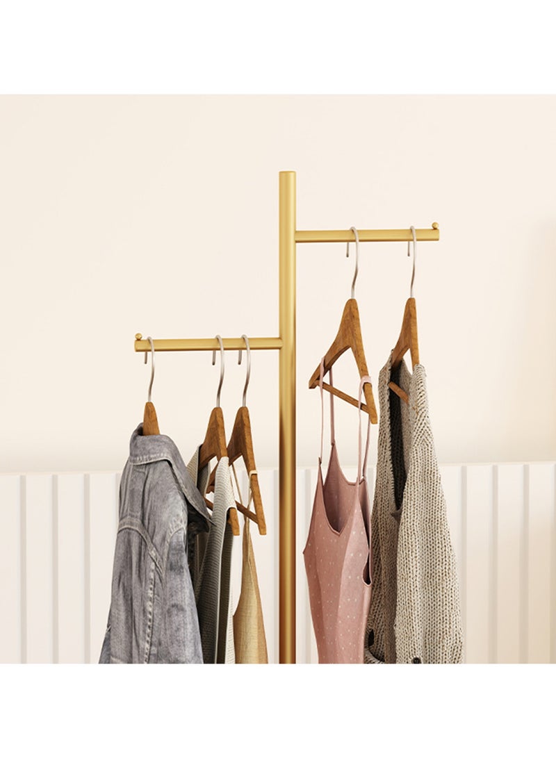 YQbest Metal Coat Rack Freestanding with Natural Marble Base 167cm Entryway Coats Hanger Stand with 3 Hooks, Home Bedroom Hotel Hall Tree for Coats, Hats, Scarves, Clothes, and Handbags Gold - Image 5