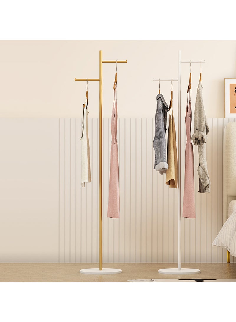 YQbest Metal Coat Rack Freestanding with Natural Marble Base 167cm Entryway Coats Hanger Stand with 3 Hooks, Home Bedroom Hotel Hall Tree for Coats, Hats, Scarves, Clothes, and Handbags Gold - Image 4