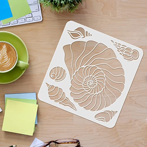 FINGERINSPIRE Conch Stencil - 11.8x11.8 inch Seashell Stencil for Painting, Drawing, and Wall Art - Image 3