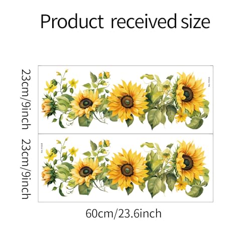 Saomour Small Fresh Sunflower Wall Decal Chic and Refreshing Sunflower Hallway Corridor Air Conditioner Stickers Boho Decor Calcomanías para Pared de Cuarto Stickers for Girls Room Wall Art Peel and Stick - Image 5