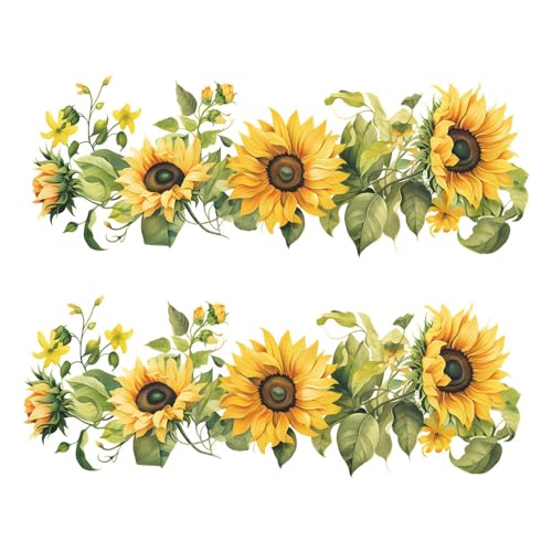 Saomour Small Fresh Sunflower Wall Decal Chic and Refreshing Sunflower Hallway Corridor Air Conditioner Stickers Boho Decor Calcomanías para Pared de Cuarto Stickers for Girls Room Wall Art Peel and Stick - Image 4