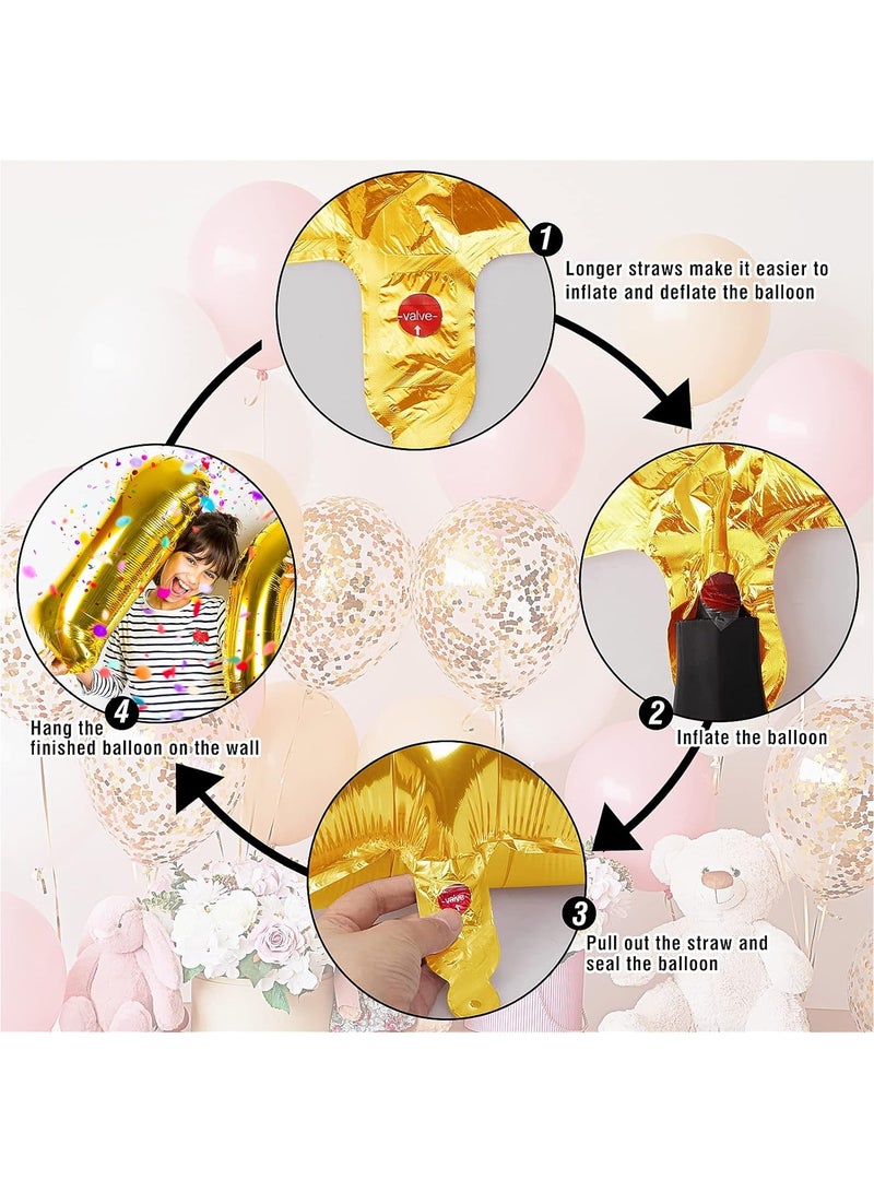 40 Inch Gold Digit Helium Foil Birthday Party Balloons Number 2 - Image 5