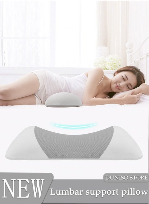 Lumbar Sleeping Pillow Lumbar Support Pillow for Sleeping Memory Foam Back Waist Cushion for Low Back Pain Relief, Back Support Pillow Sleeping, Bed and Chair