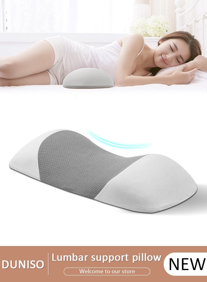 DUNISO وسادة نوم قطنية، وسادة دعم قطنية للنوم، وسادة خصر خلفية من إسفنج الذاكرة لتخفيف آلام أسفل الظهر، وسادة دعم الظهر للنوم، السرير والكرسي - Image 1