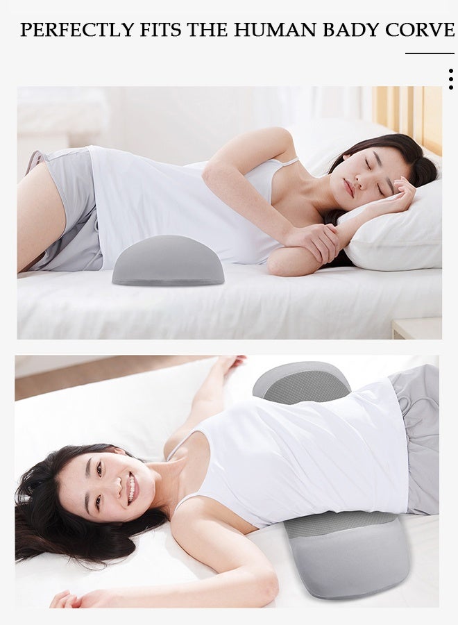 DUNISO وسادة نوم قطنية، وسادة دعم قطنية للنوم، وسادة خصر خلفية من إسفنج الذاكرة لتخفيف آلام أسفل الظهر، وسادة دعم الظهر للنوم، السرير والكرسي - Image 5