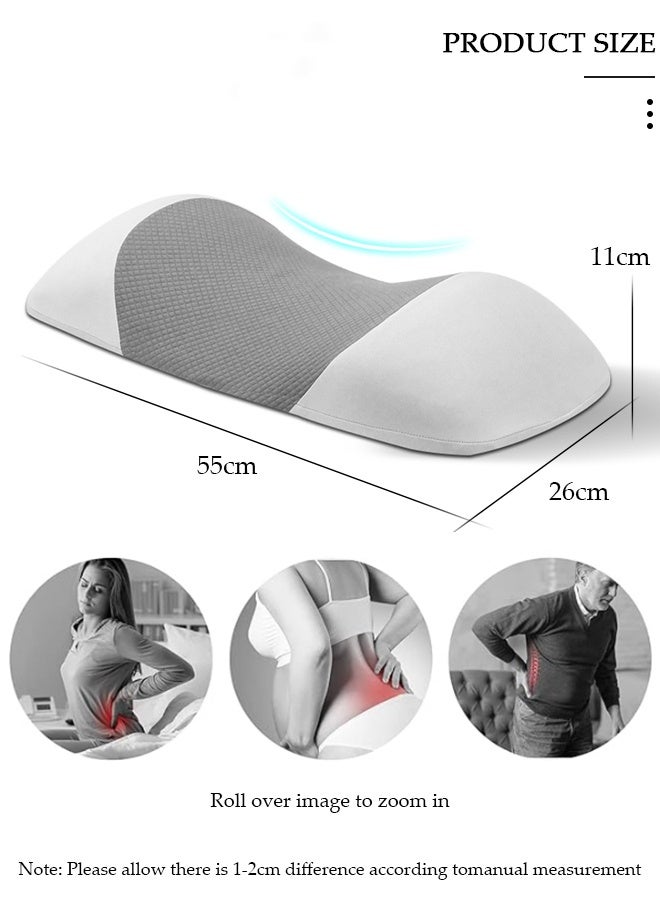 DUNISO وسادة نوم قطنية، وسادة دعم قطنية للنوم، وسادة خصر خلفية من إسفنج الذاكرة لتخفيف آلام أسفل الظهر، وسادة دعم الظهر للنوم، السرير والكرسي - Image 2