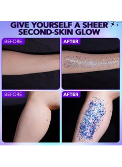 IKZEE 50ml Party Glitter Gel for Face Body and Hair Long Lasting Hight Pigmented Easy Apply Party Holographic Body Glitter Gel for Hair Ears Lip Nails Body and Neck Makeup Color 01  - Image 2