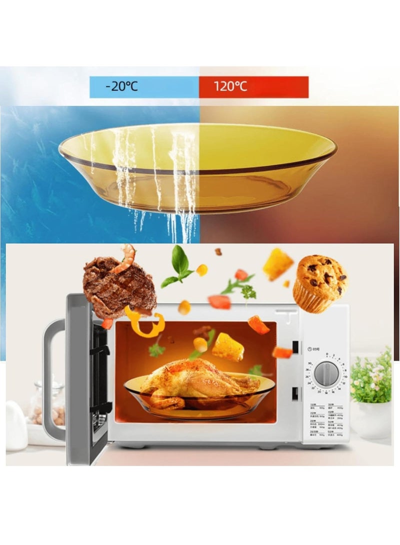 6PCS Clear Glass Salad Plates, Durable French Glass dish set,Dinner Plate, 19.5cm Tempered Glass Dessert Plates for Fruits, Snack, Microwave Safe - Image 3