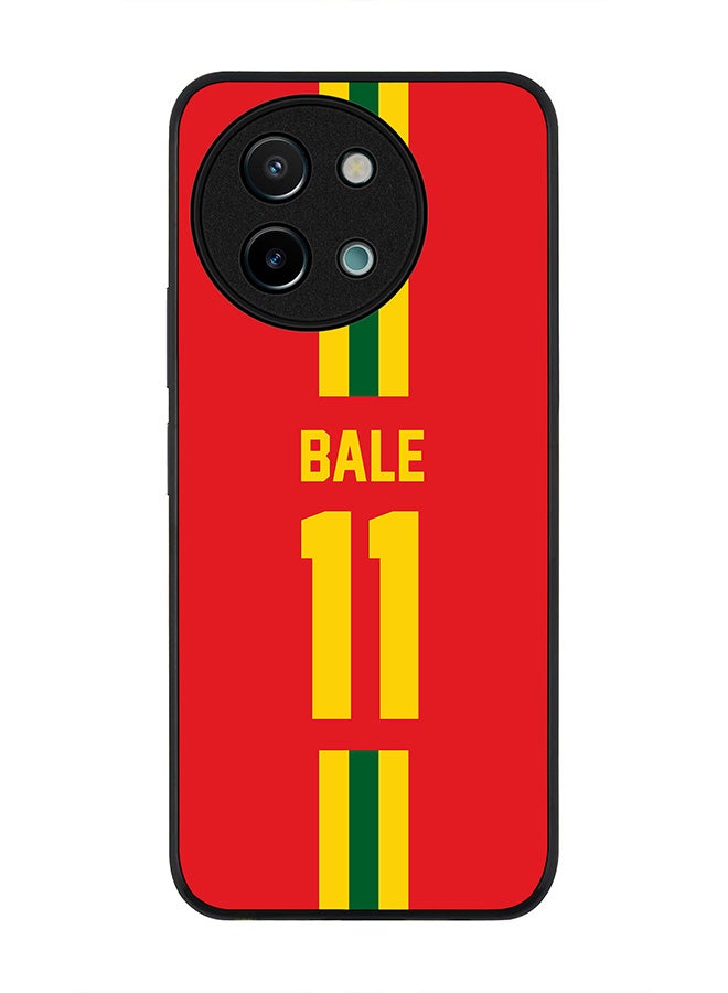Stylizedd Rugged Black edge case for Vivo Y38 / Vivo Y58 / Vivo Y200i /Vivo T3x, Slim fit Case Flexible Cover - Football Team - Wales, Player Name - Bale - Image 1