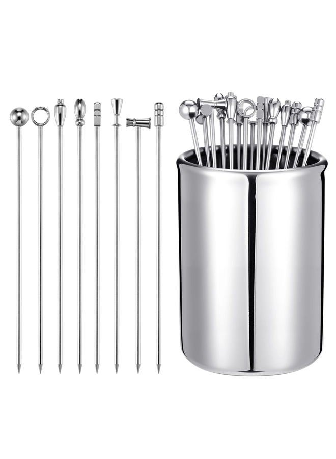 WarmHut 16PCS Cocktail Picks for Drinks, Martini Olive Skewers, Fancy Toothpicks for Appetizers, Decorative Skewers for Appetizers Drinks Party Fruit (4 Inches) - Image 1