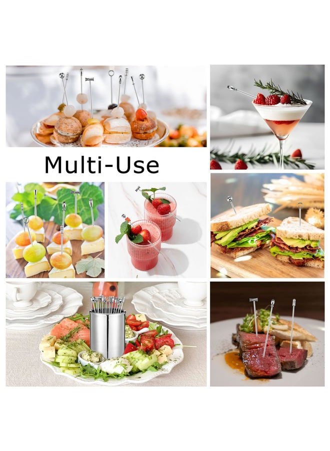 WarmHut 16PCS Cocktail Picks for Drinks, Martini Olive Skewers, Fancy Toothpicks for Appetizers, Decorative Skewers for Appetizers Drinks Party Fruit (4 Inches) - Image 3