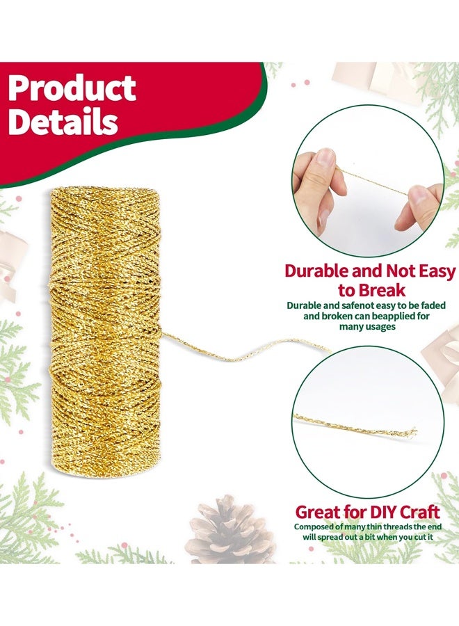 110 Yards Gold Glitter Metallic Bakers Twine For DIY Gift Crafts - Image 3