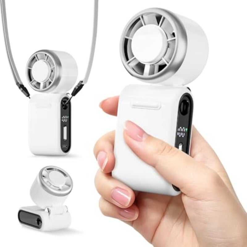Small Portable Handheld Turbo Fan, 0.2 lb and 12 Hrs Cooling Personal Fans, Quiet Stepless High Speed Mini Hand Fan, Rechargeable Battery Desk Fan for Outdoor, Travel, Gifts for Women and Men - Image 1