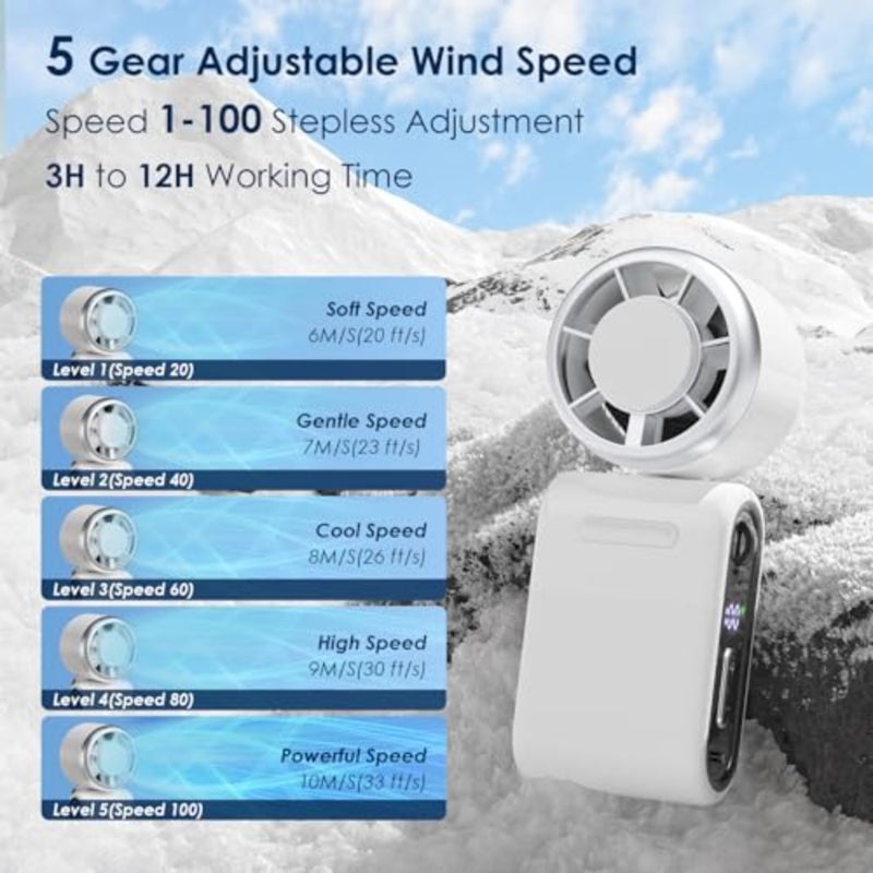 Small Portable Handheld Turbo Fan, 0.2 lb and 12 Hrs Cooling Personal Fans, Quiet Stepless High Speed Mini Hand Fan, Rechargeable Battery Desk Fan for Outdoor, Travel, Gifts for Women and Men - Image 5