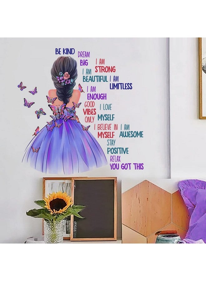 iMagitek Butterfly Girl Wall Decals Colorful Butterflies With Motivational Lettering Quotes Wall Stickers For Girls Baby Nursery Bedroom Playroom - Image 1