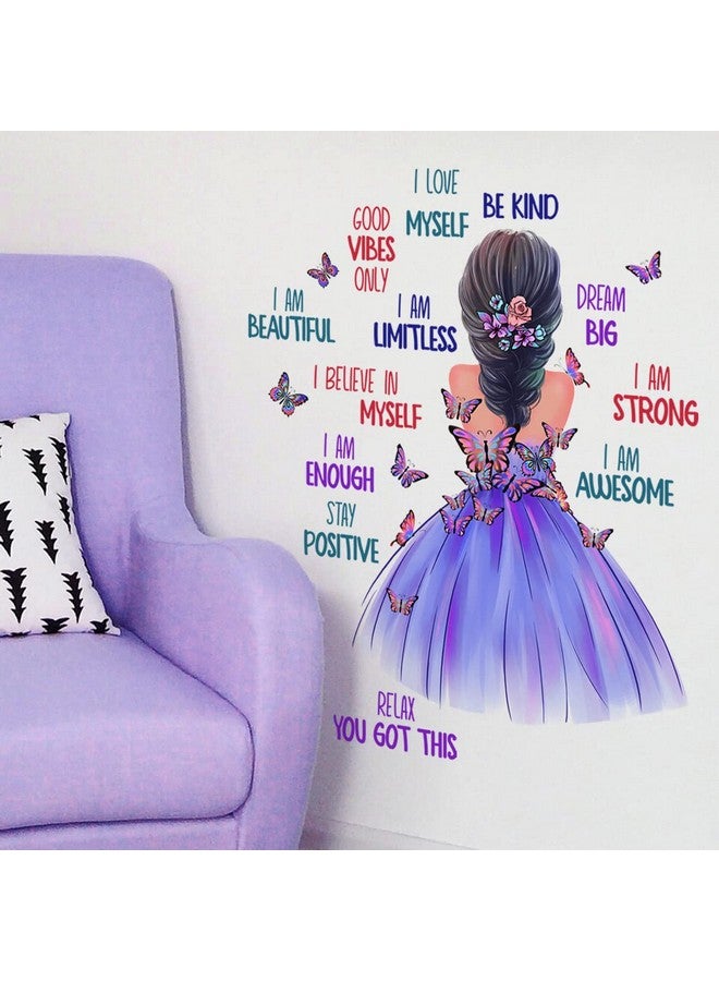 iMagitek Butterfly Girl Wall Decals Colorful Butterflies With Motivational Lettering Quotes Wall Stickers For Girls Baby Nursery Bedroom Playroom - Image 3