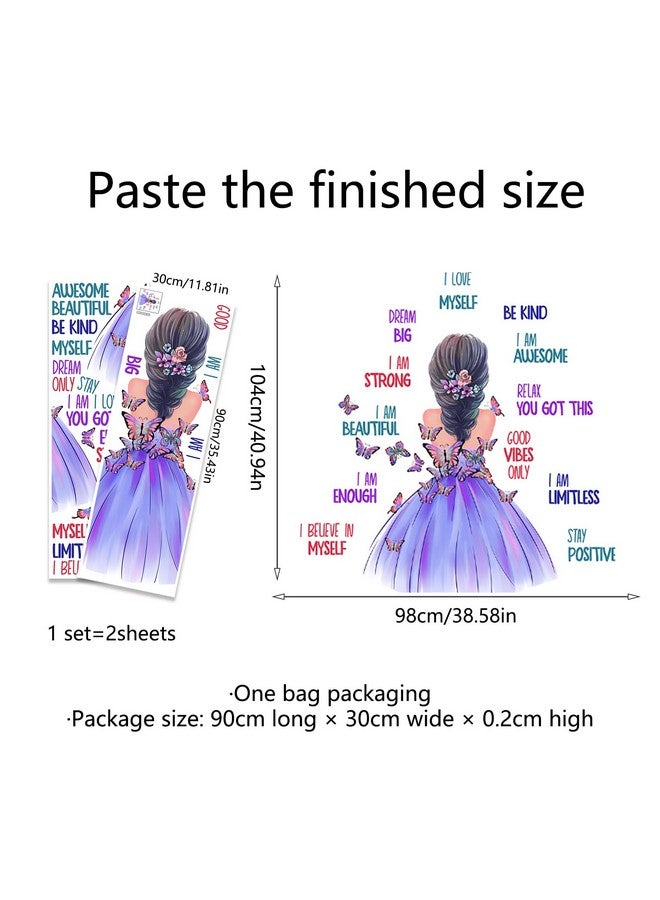 iMagitek Butterfly Girl Wall Decals Colorful Butterflies With Motivational Lettering Quotes Wall Stickers For Girls Baby Nursery Bedroom Playroom - Image 2