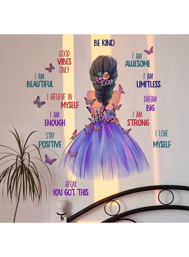 iMagitek Butterfly Girl Wall Decals Colorful Butterflies With Motivational Lettering Quotes Wall Stickers For Girls Baby Nursery Bedroom Playroom - Image 4