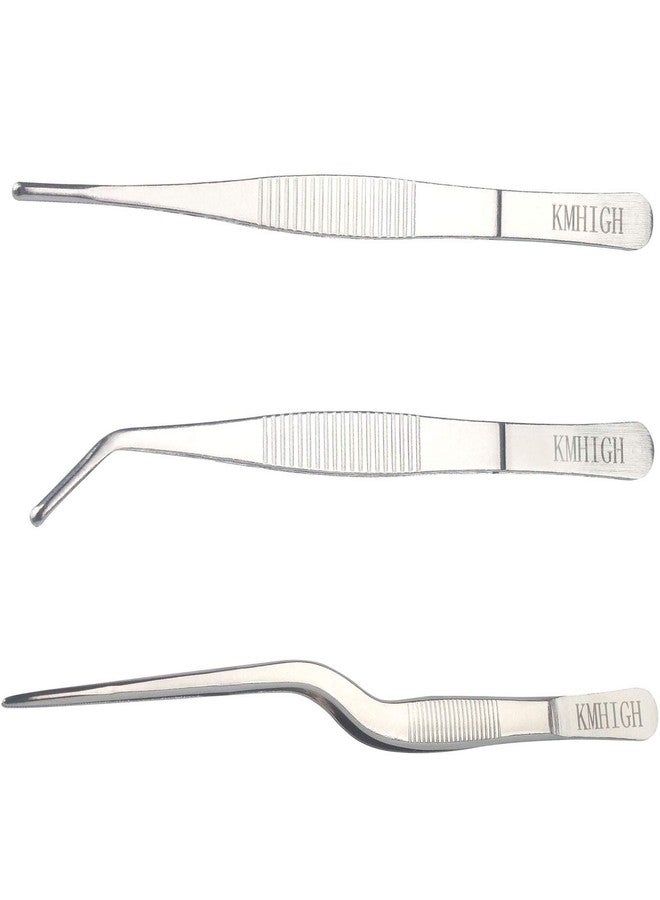 KMHIGH Stainless Steel Tweezers Set, For Small Gardening and Kitchen, Multi-Purpose Tools. (3Pcs, 6.15Inches / 6.3Inches / 6.5Inches) - Image 1