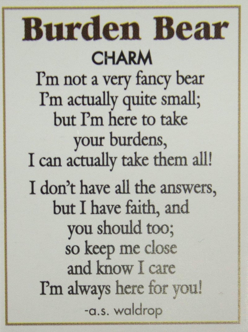 GANZ Burden Bear Zinc Pocket Charm w/Story Card by Ganz - Image 3