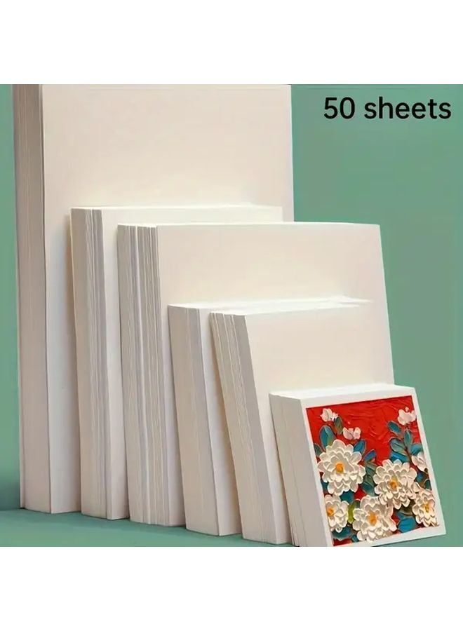 Set of 50 Premium White Square Canvas Boards 5.91x5.91 Inches Enhanced Thickness for Artists - Image 1