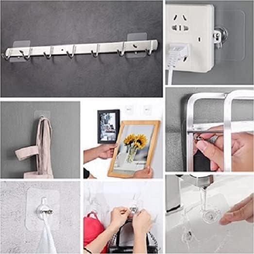 MOBDESK Super Screw for Wall Stainless Steel PVC Abs Nail Free, Non-Trace No Drilling Sticking Hooks,Waterproof Screws Hook, Adhesive Nails Wall, Hooks Without Drilling,Hook Hanging-10 Pack(K-233) - Image 4