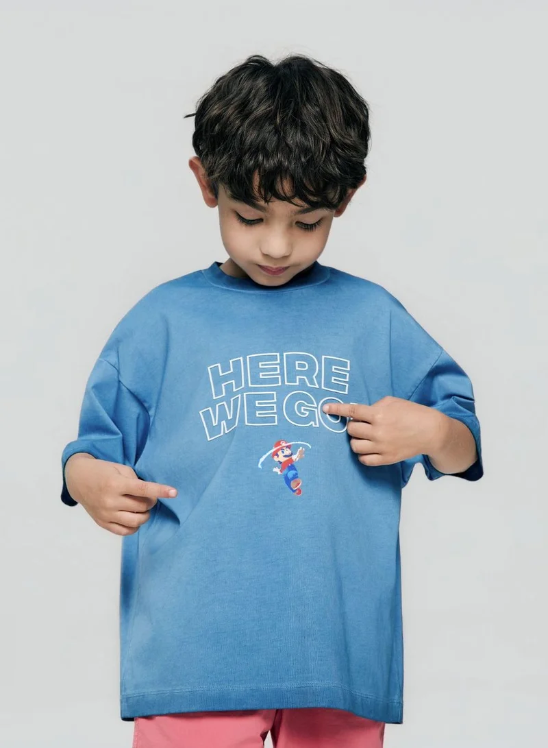 GIORDANO Kids Super Mario 3G Oversize Print Tee