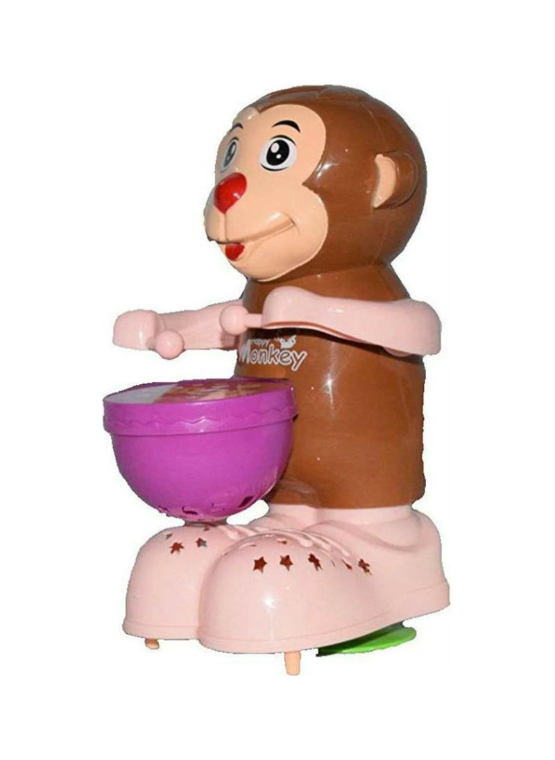 Toy Box - Battery Operated Drummer Monkey Toy With Light Music and 360 Degree Rotation - Image 1