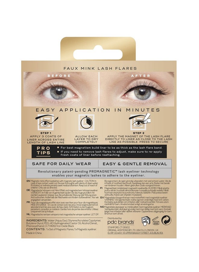 EYLURE - Promagnetic Magnetic Eyeliner And False Lashes Kit, Faux Mink Flares, Medium And Long, No Glue Needed - Image 1