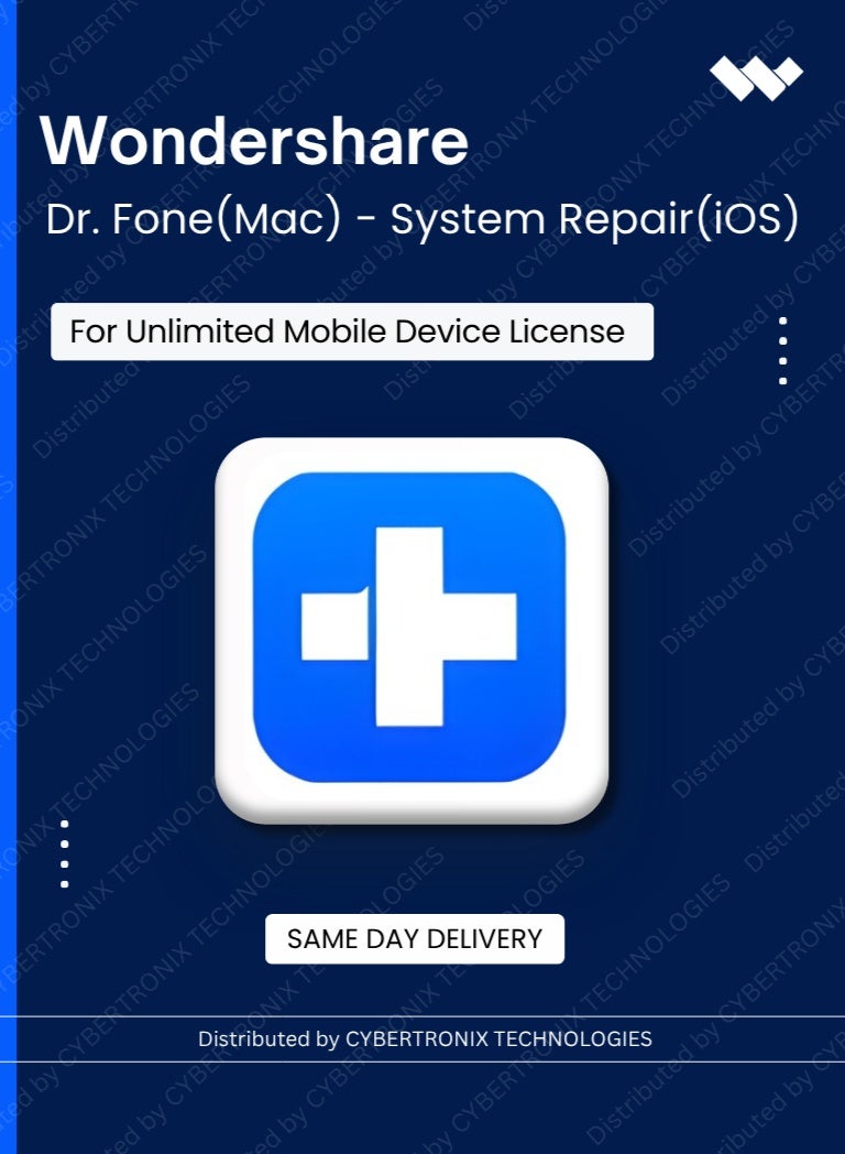 Wondershare Dr.Fone (Mac) - إصلاح النظام (iOS) | جهاز محمول غير محدود | ترخيص رقمي | توصيل في نفس اليوم