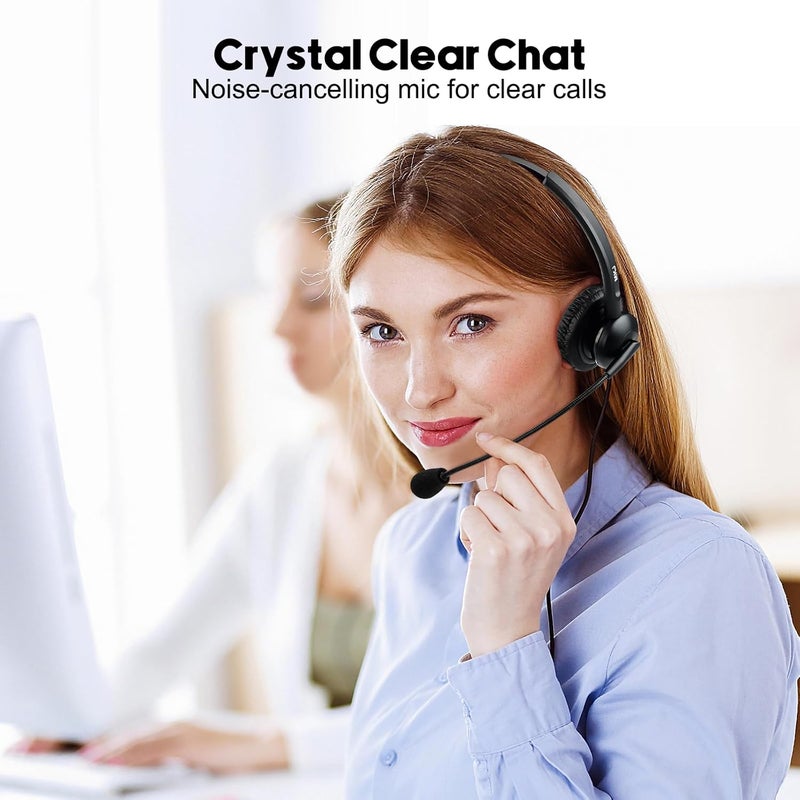 MKJ Cisco Phone Headset with Noise Cancelling Microphone Corded RJ9 Telephone Headset for Cisco 6841 CP-7821 7940 7942G 7945G 7960 7961G 7962G 7965G 7971G 7975G 8865 8961 9951 Call Center Home Office - Image 5