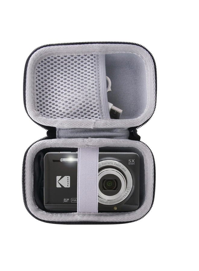WERJIA حافظة سفر صلبة من EVA لكاميرا Kodak PIXPRO Friendly Zoom FZ55/FZ53/FZ43/FZ45 الرقمية (أسود) - Image 2